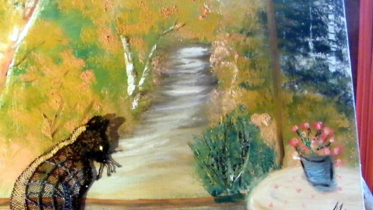 Le chat est entré dans le tableau